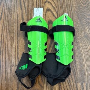 Adidas Neon Green Shin Guards with Black Accents